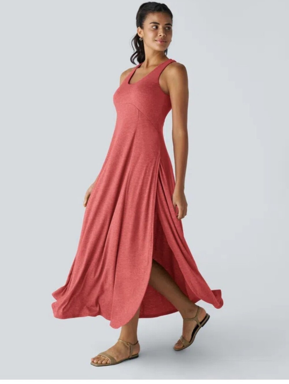 HALARA Red Sleeveless Maxi Cover-Up Dress